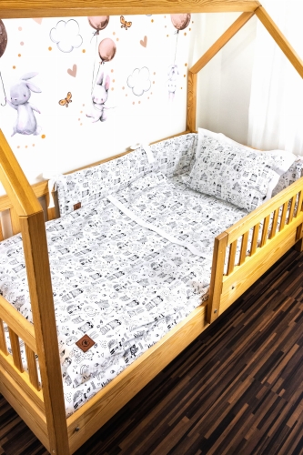 Povlečení do postýlky 120×90 černobílé skandinávské vzory