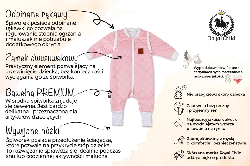 Śpiworek bawełniany różowy.webp