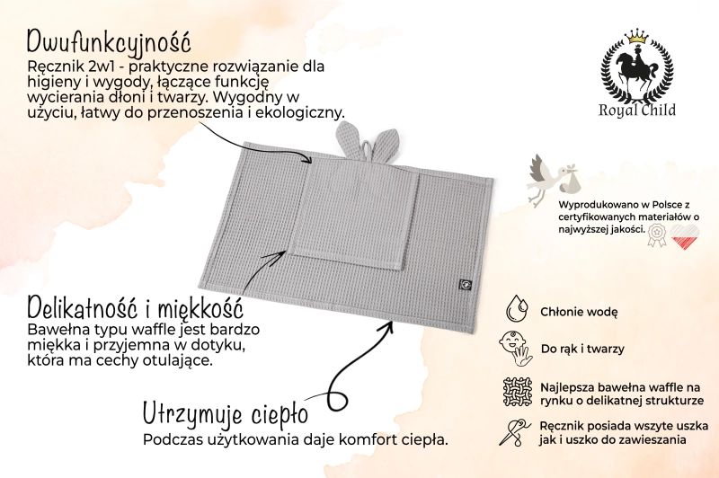 Ręcznik dla dziecka szary.webp