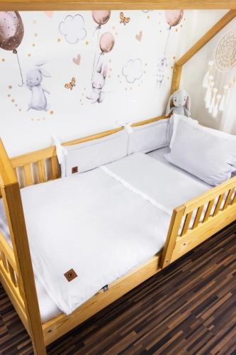 Povlečení do postýlky 120×90 šedé z prémiové bavlny