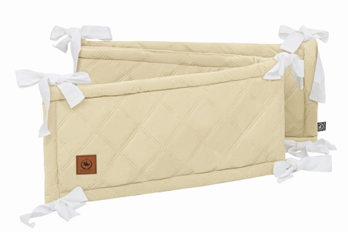 Ochranič do postýlky 30x180 vanilková béžová, prošívaný velvet