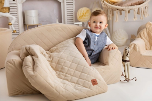 Deky s polštářem krémový velvet soft